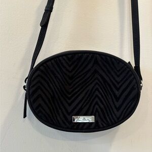 Vera Bradley Classic Crossbody Black Zebra Flock Oval Bag